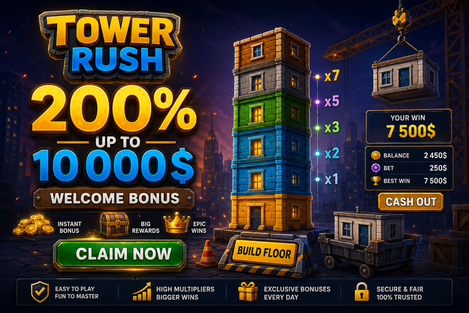 Bonus di benvenuto del gioco Tower Rush
